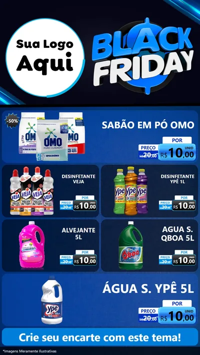 Modelo de TV para TV Vertical com o tema Black Friday para Produtos de Limpeza