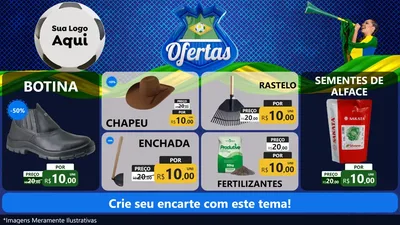 Modelo de TV para TV Horizontal com o tema Ofertas (Futebol) para Agropecuária