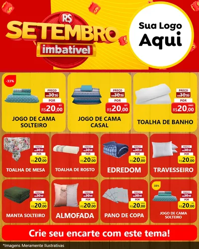 Modelo de Rede Social para Feed Instagram com o tema Setembro Imbatível para Cama, Mesa e Banho