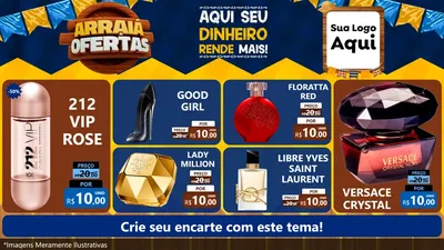 Modelo de TV para TV Horizontal com o tema Arraiá de Ofertas - Junina para Perfumes