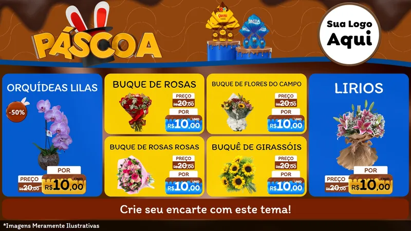Modelo de TV para TV Horizontal com o tema Páscoa para Floricultura e jardim