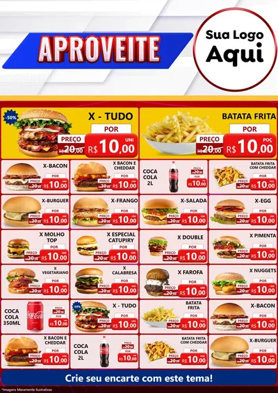 Modelo de Encarte para Encarte A4 Vertical com o tema Aproveite para Hamburgueria