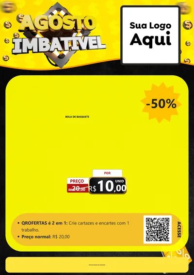 Modelo de Cartaz para Cartaz A4 Vertical com o tema Agosto Imbatível para Artigos Esportivos