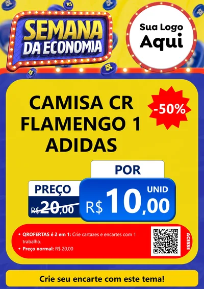 Modelo de Cartaz para Cartaz A4 Vertical com o tema Semana da Economia para Roupas e acessórios