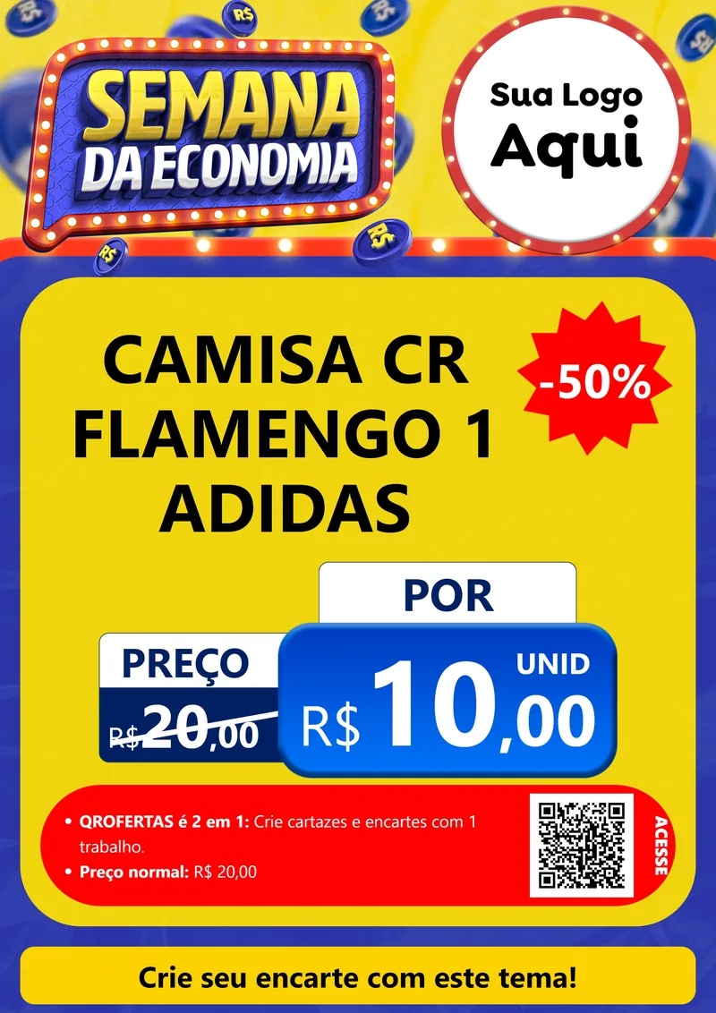 Modelo de Cartaz para Cartaz A4 Vertical com o tema Semana da Economia para Roupas e acessórios