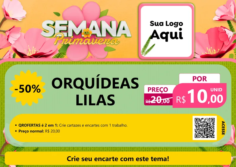 Modelo de Cartaz para Cartaz A4 Horizontal com o tema Semana da Primavera para Floricultura e jardim