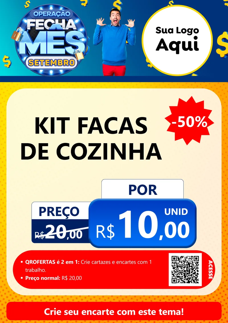 Modelo de Cartaz para Cartaz A4 Vertical com o tema Operação Fecha Mês Setembro para Utilidades Domésticas