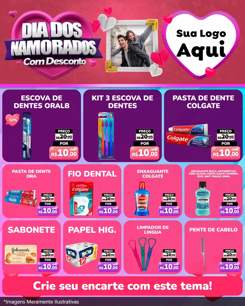 Modelo de Rede Social para Feed Instagram com o tema Dia Dos Namorados Com Desconto para Higiene Pessoal