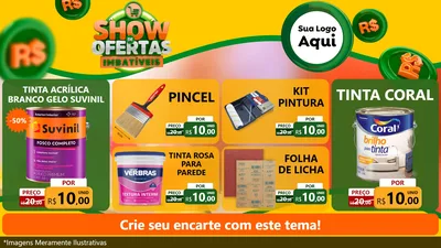 Modelo de TV para TV Horizontal com o tema Show de Ofertas Imbatíveis para Tintas e Ferramentas