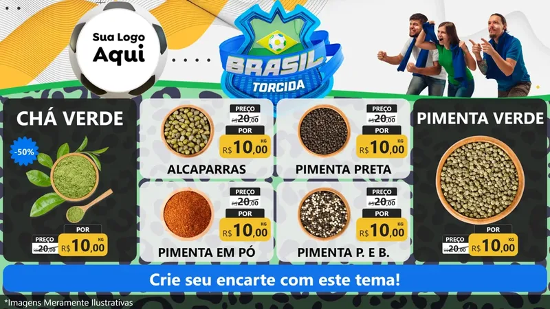 Modelo de TV para TV Horizontal com o tema Brasil Torcida - Copa para Produtos Naturais