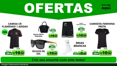 Modelo de TV para TV Horizontal com o tema Ofertas Verde Cartaz para Roupas e acessórios