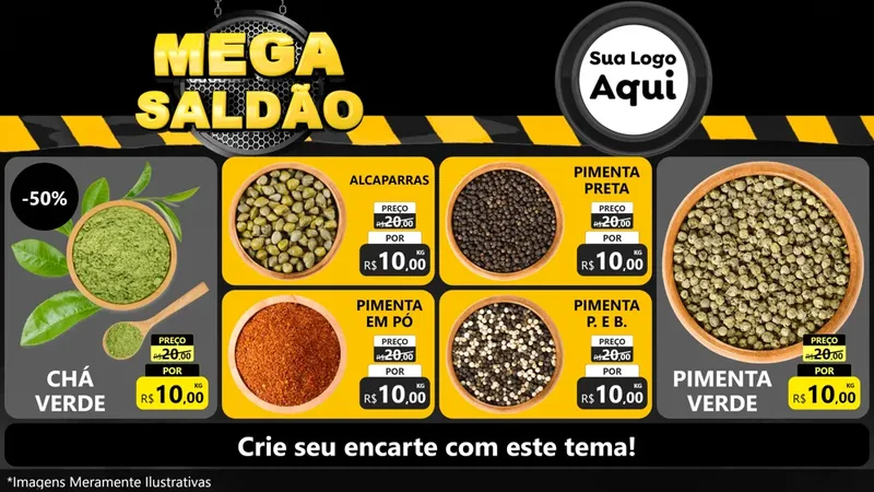 Modelo de TV para TV Horizontal com o tema Mega Saldão para Produtos Naturais