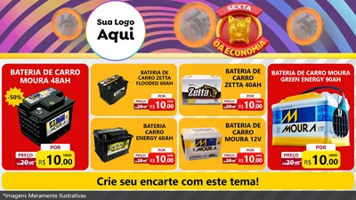 Modelo de TV para TV Horizontal com o tema Sexta da Economia para Baterias Elétricas