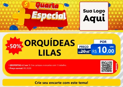 Modelo de Cartaz para Cartaz A4 Horizontal com o tema Quarta Mais Especial para Floricultura e jardim