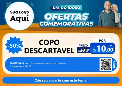 Modelo de Cartaz para Cartaz A4 Horizontal com o tema Dia do Idoso