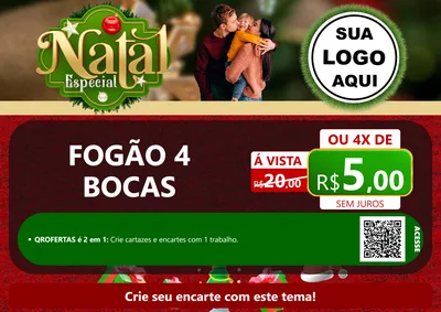 Modelo de Cartaz para Cartaz A4 Horizontal com o tema Natal Especial para Móveis e Eletro