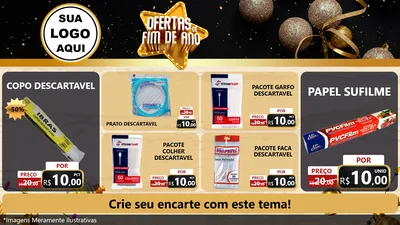 Modelo de TV para TV Horizontal com o tema Ofertas de Fim de Ano para Embalagens