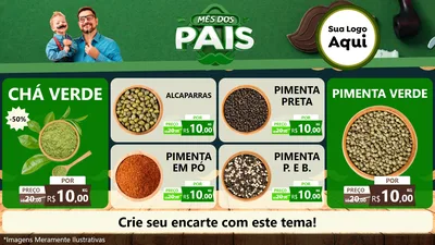 Modelo de TV para TV Horizontal com o tema Mês dos Pais para Produtos Naturais