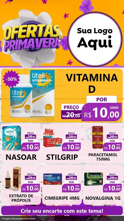 Modelo de Rede Social para Stories com o tema Ofertas Da Primavera para Farmácia