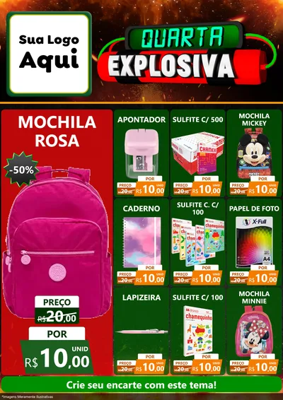 Modelo de Encarte para Encarte A4 Vertical com o tema Quarta Explosiva para Papelaria