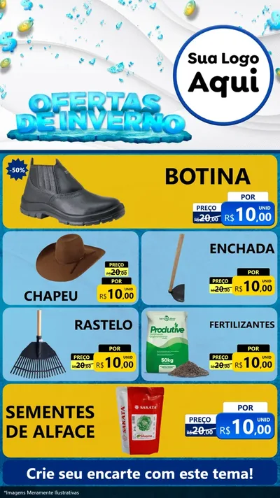 Modelo de TV para TV Vertical com o tema Ofertas de Inverno para Agropecuária