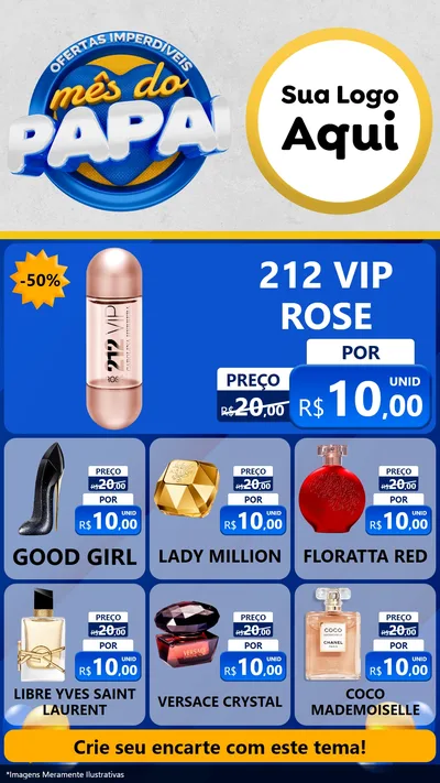 Modelo de Rede Social para Stories com o tema Ofertas Imperdíveis Mês Do Papai para Perfumes