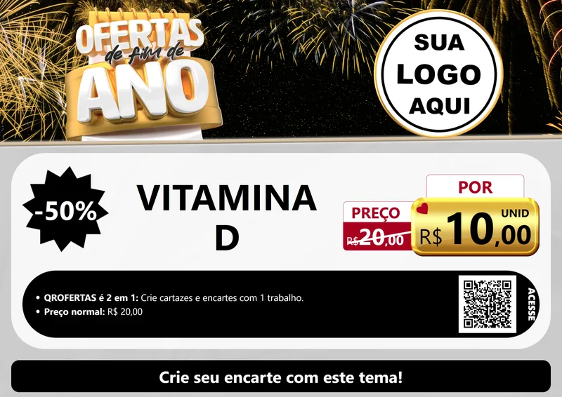 Modelo de Cartaz para Cartaz A4 Horizontal com o tema Ofertas de Fim de Ano para Farmácia