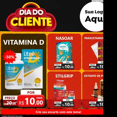 Modelo de Rede Social para Feed Facebook com o tema Dia do Cliente para Farmácia
