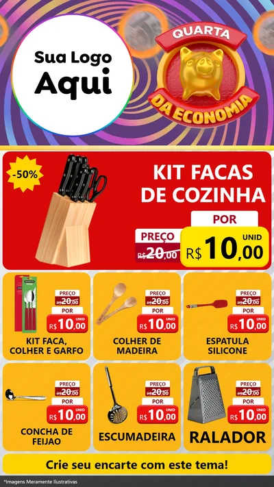 Modelo de Rede Social para Stories com o tema Quarta da Economia para Utilidades Domésticas