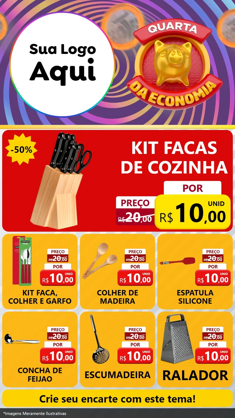 Modelo de Rede Social para Stories com o tema Quarta da Economia para Utilidades Domésticas