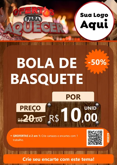 Modelo de Cartaz para Cartaz A4 Vertical com o tema Ofertas Para Aquecer para Artigos Esportivos