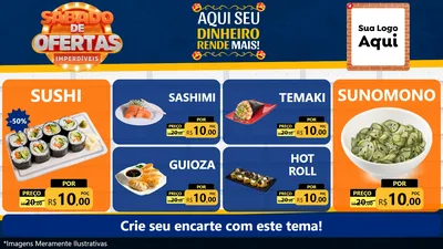 Modelo de TV para TV Horizontal com o tema Sábado de Ofertas Imperdíveis para Comida japonesa