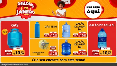 Modelo de TV para TV Horizontal com o tema Saldão de Janeiro para Água e gás