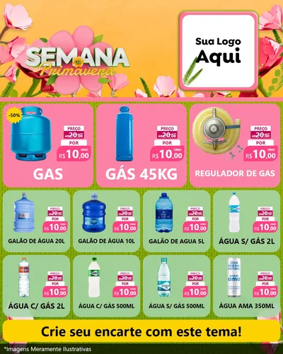 Modelo de Rede Social para Feed Instagram com o tema Semana da Primavera para Água e gás