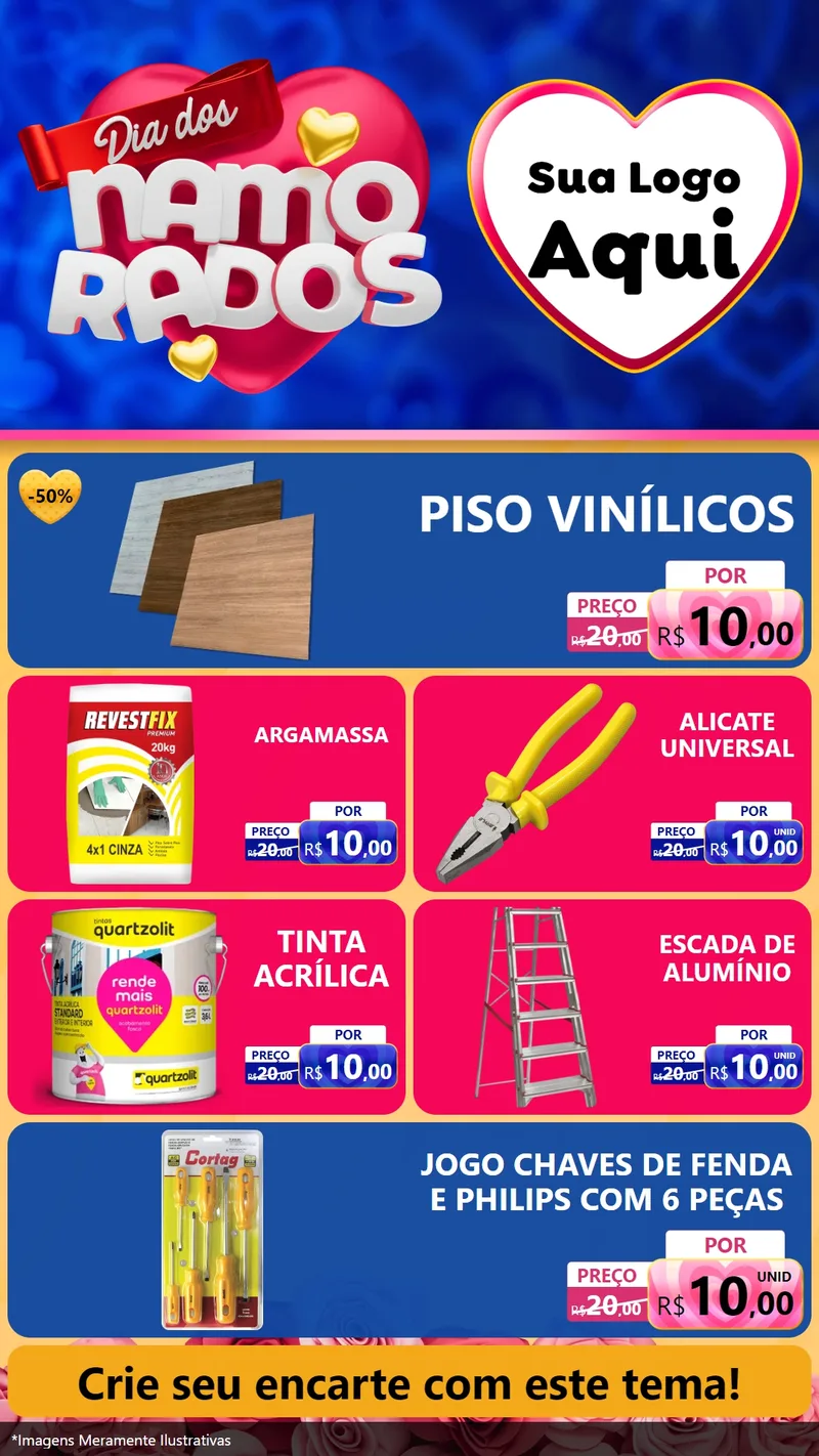 Modelo de TV para TV Vertical com o tema Dia dos namorados para Material para Construção