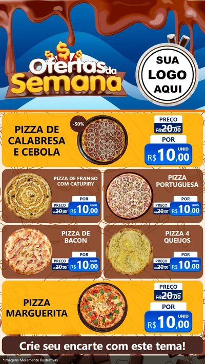 Modelo de TV para TV Vertical com o tema Ofertas da Semana - Páscoa para Pizzaria
