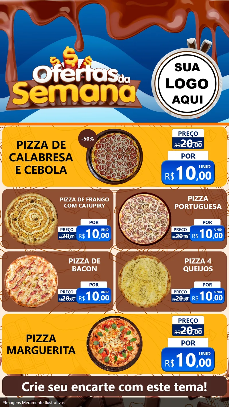 Modelo de TV para TV Vertical com o tema Ofertas da Semana - Páscoa para Pizzaria
