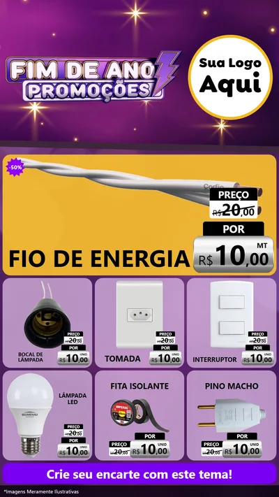 Modelo de Rede Social para Stories com o tema Fim de Ano Promoções para Materiais Elétricos