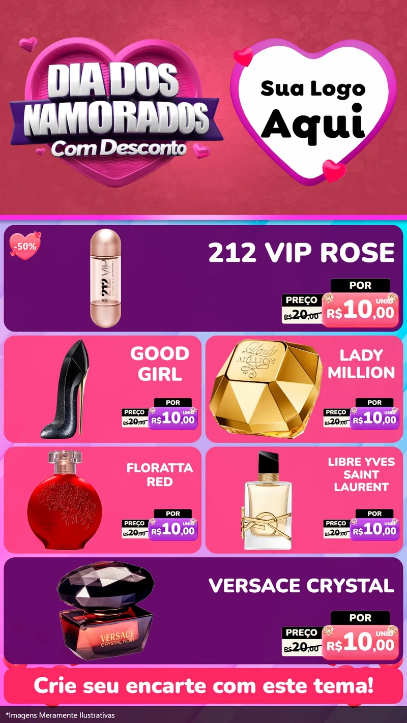 Modelo de TV para TV Vertical com o tema Dia Dos Namorados Com Desconto para Perfumes