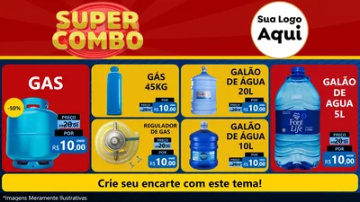 Modelo de TV para TV Horizontal com o tema Super Combo para Água e gás