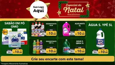 Modelo de TV para TV Horizontal com o tema Especial de Natal para Produtos de Limpeza