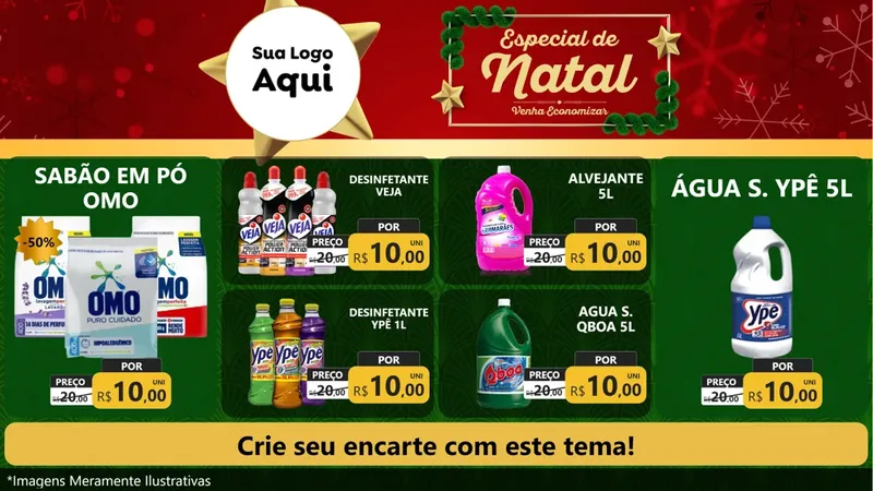 Modelo de TV para TV Horizontal com o tema Especial de Natal para Produtos de Limpeza