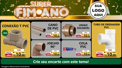 Modelo de TV para TV Horizontal com o tema Super Fim de Ano para Tubos e conexões