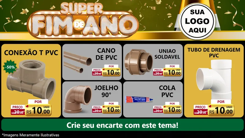 Modelo de TV para TV Horizontal com o tema Super Fim de Ano para Tubos e conexões