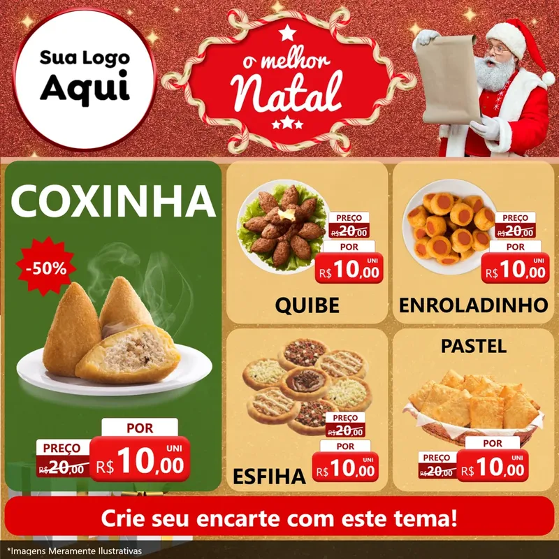 Modelo de Rede Social para Feed Facebook com o tema O Melhor Natal para Salgadaria