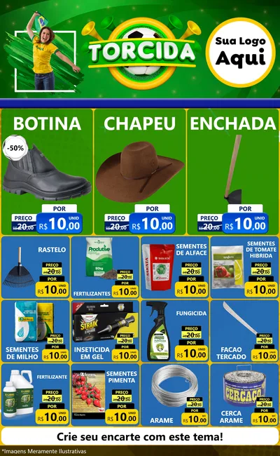 Modelo de Encarte para Encarte Grande com o tema Torcida para Agropecuária