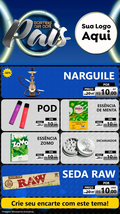Modelo de TV para TV Vertical com o tema Sorteio Dia Dos Pais para Tabacaria