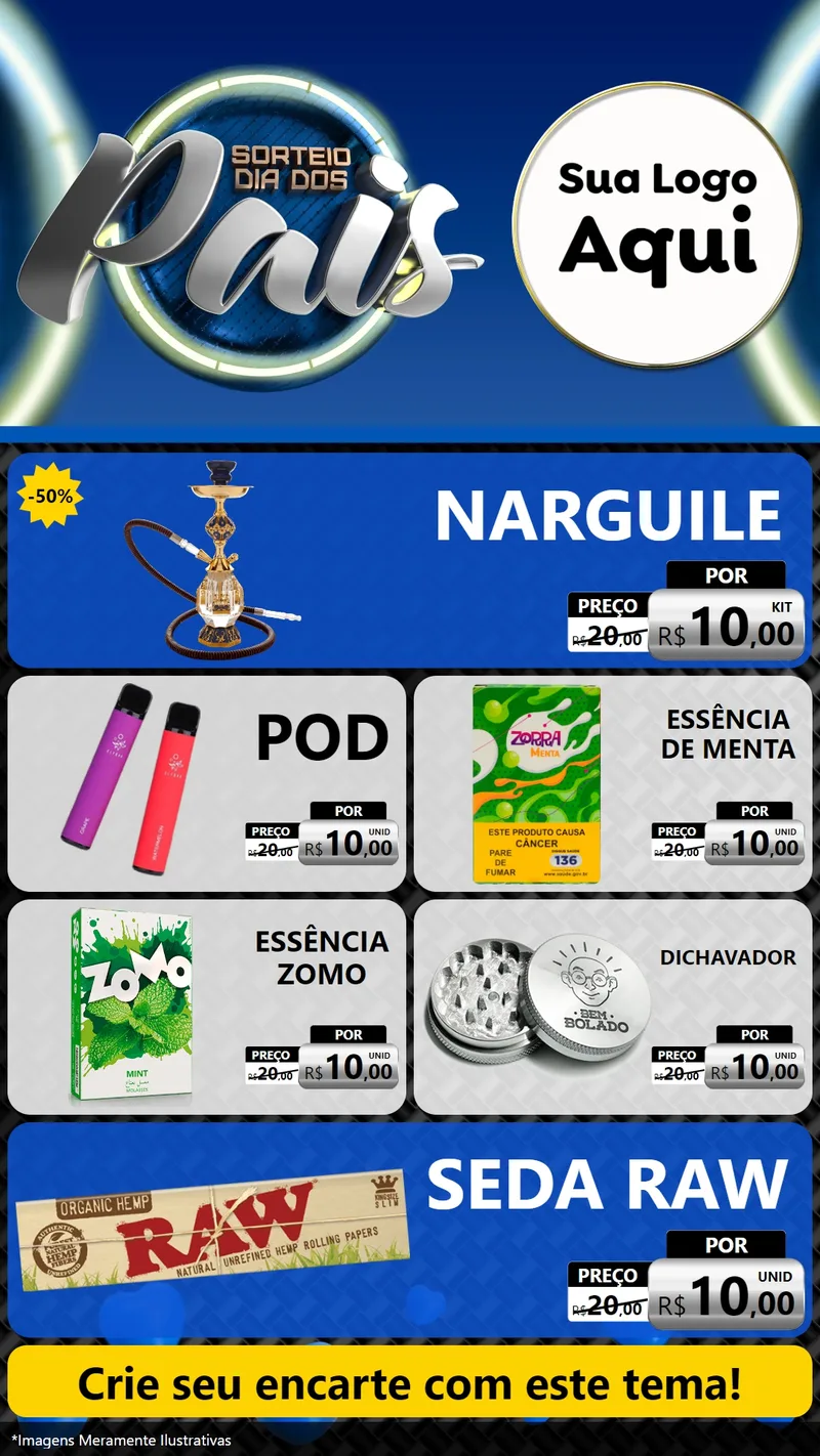 Modelo de TV para TV Vertical com o tema Sorteio Dia Dos Pais para Tabacaria
