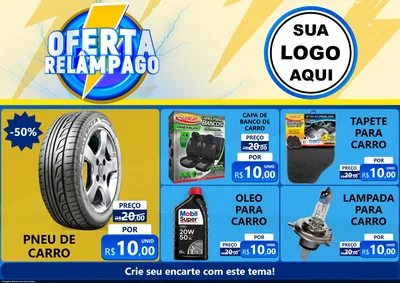 Modelo de Encarte para Encarte A4 Horizontal com o tema Oferta Relâmpago para Auto peças