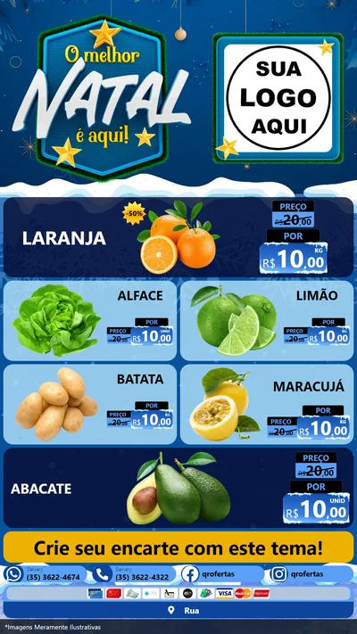 Modelo de TV para TV Vertical com o tema O Melhor Natal É Aqui! para Hortifrúti